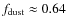 $f_{\rm dust}\approx 0.64$