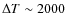 $\Delta T \sim 2000$