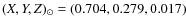 $(X, Y, Z)_{\odot} = (0.704, 0.279, 0.017)$