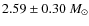 $2.59\pm0.30~M_{\odot}$
