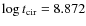 $\log t_{\rm cir}=8.872$