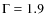 $\Gamma =1.9$
