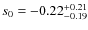 $s_0=\rm -0.22^{+\rm0.21}_{-0.19}$