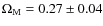 $\Omega_{\rm M}=0.27\pm0.04$