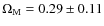 $\Omega_{\rm M}=0.29\pm0.11$