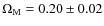$\Omega_{\rm M}=0.20\pm0.02$