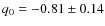 $q_0=-0.81\pm 0.14$
