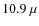 $10.9~\mu$