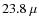 $23.8~\mu$