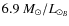 $6.9~M_\odot/L_{\odot_{B}}$