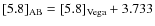 $[5.8]_{\rm AB} = [5.8]_{\rm Vega} + 3.733$
