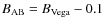 $B_{\rm AB} = B_{\rm Vega} - 0.1$