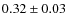 $0.32 \pm 0.03$