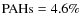 ${\rm PAHs} = 4.6\%$