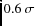 $0.6~\sigma$