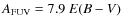 $A_{\rm FUV}= 7.9~E(B-V)$