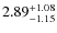 $\rm 2.89^{+1.08}_{-1.15}$