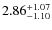 $\rm 2.86^{+1.07}_{-1.10}$