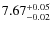 $\rm 7.67^{+0.05}_{-0.02}$