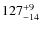 $\rm 127^{+9}_{-14}$