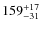$\rm 159^{+17}_{-31}$