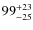$\rm 99^{+23}_{-25}$