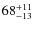 $\rm 68^{+11}_{-13}$