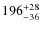 $\rm 196^{+28}_{-36}$