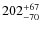 $\rm 202^{+67}_{-70}$
