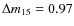 $\Delta m_{15}=0.97$