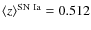 $\langle z\rangle^{\rm SN~Ia}=0.512$