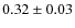 $0.32\pm 0.03$