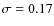 $\sigma=0.17$
