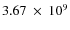 $3.67~\times~10^9$