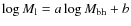 $\log M_{\rm l}= a \log M_{\rm bh} + b$