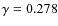 $\gamma=0.278$