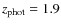 $z_{\rm phot}=1.9$
