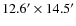 $12.6^\prime \times 14.5^\prime $