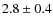 $ 2.8 \pm 0.4$