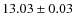 $ 13.03 \pm 0.03$