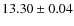 $ 13.30 \pm 0.04$