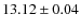 $ 13.12 \pm 0.04$