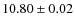 $ 10.80 \pm 0.02$