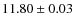 $ 11.80 \pm 0.03$