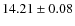 $ 14.21 \pm 0.08$