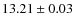 $ 13.21 \pm 0.03$