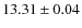 $ 13.31 \pm 0.04$