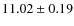 $ 11.02 \pm 0.19$