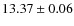 $ 13.37 \pm 0.06$