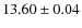 $ 13.60 \pm 0.04$